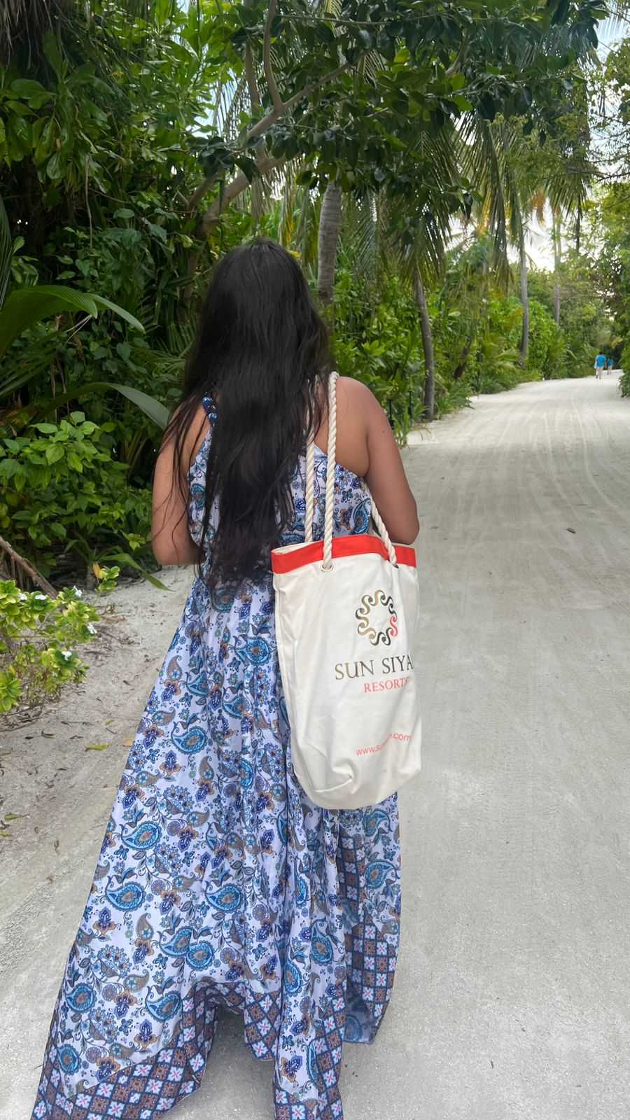 Blue Printed Maxi Dress 